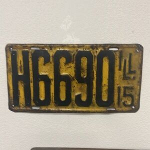 Antique ILLINOIS License Plate 1915